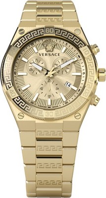 Versace VESO01424 V-Sporty Greca Chronograph gold Edelstahl Herren Uhr NEU