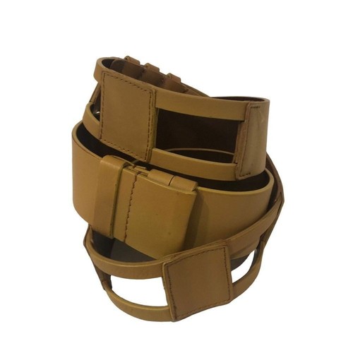Chicos Womens M/L Belt Double Ring Buckle Detail Tan Leather Look Fashion Belt - Picture 4 of 12