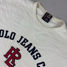 VINTAGE Polo Jeans Ralph Lauren Polo Jeans Company Sweatshirt Men Medium Cream