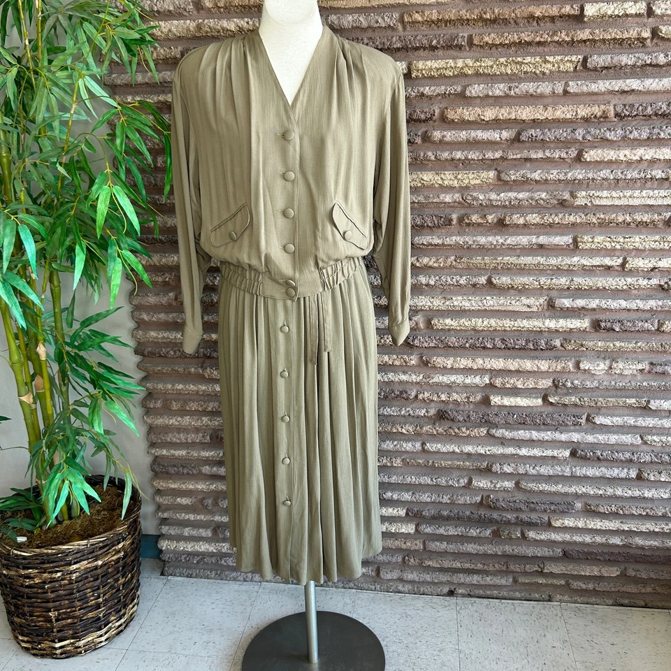 Conjunto Chaqueta Blusa y Falda Completa Carole Little Vintage Hecho en EE. UU. Talla 12 Foto 2 de 4