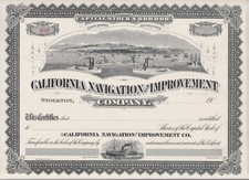 California Navigation & Improvement Company Stock Certificate Stockton