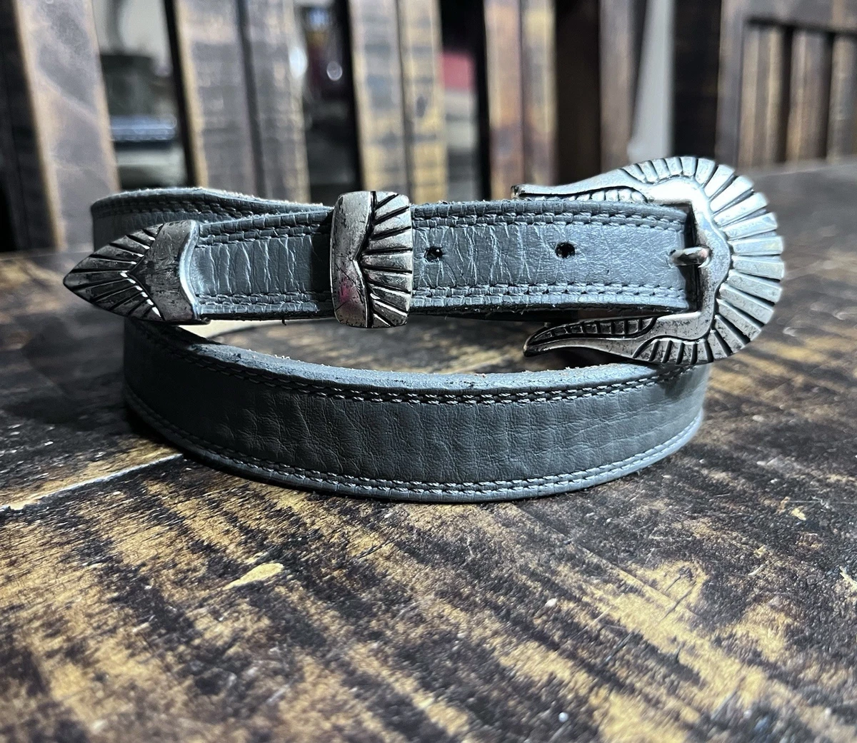 Vintage Nocona Purple Leather Belt Women’s Size XS Silver Buckle Western Kids Nocona Silver Belts for Women for sale | eBay main image 2