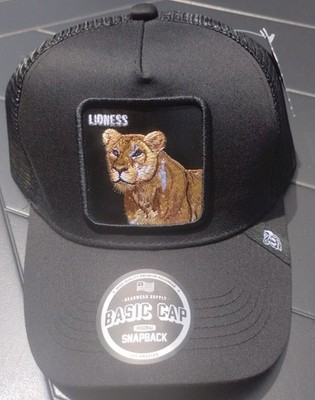 Basic Cap Trucker Hat  Lioness  Headwear Supply All Black SnapBack Cap