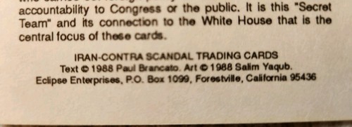 1988 Iran-Contra Scandal Trading Cards "The Secret Team" 36 Cards (Complete) - Picture 4 of 13