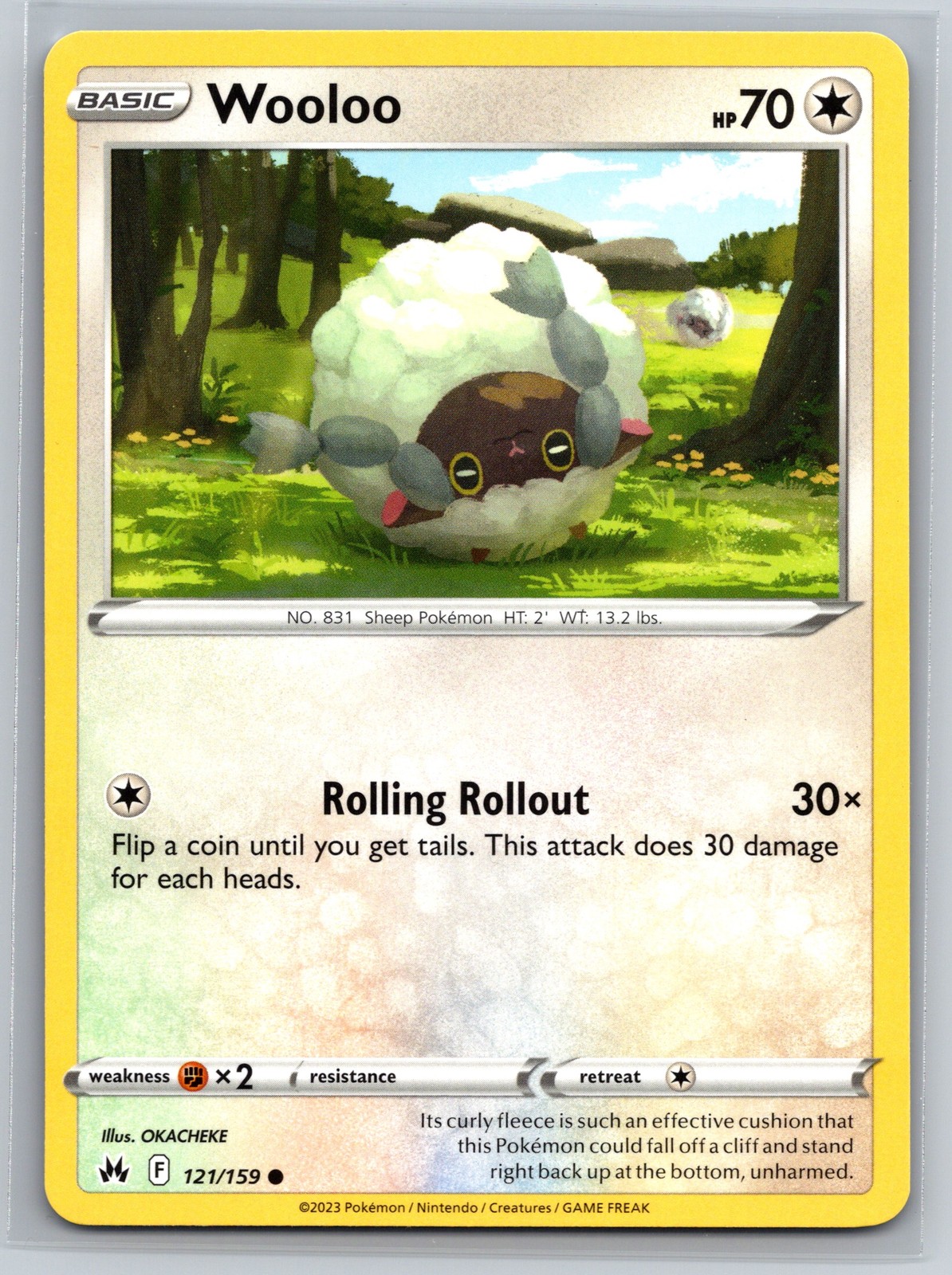 Wooloo 121/159 Pokemon Card Crown Zenith Basic Colorless Common Sheep TCG