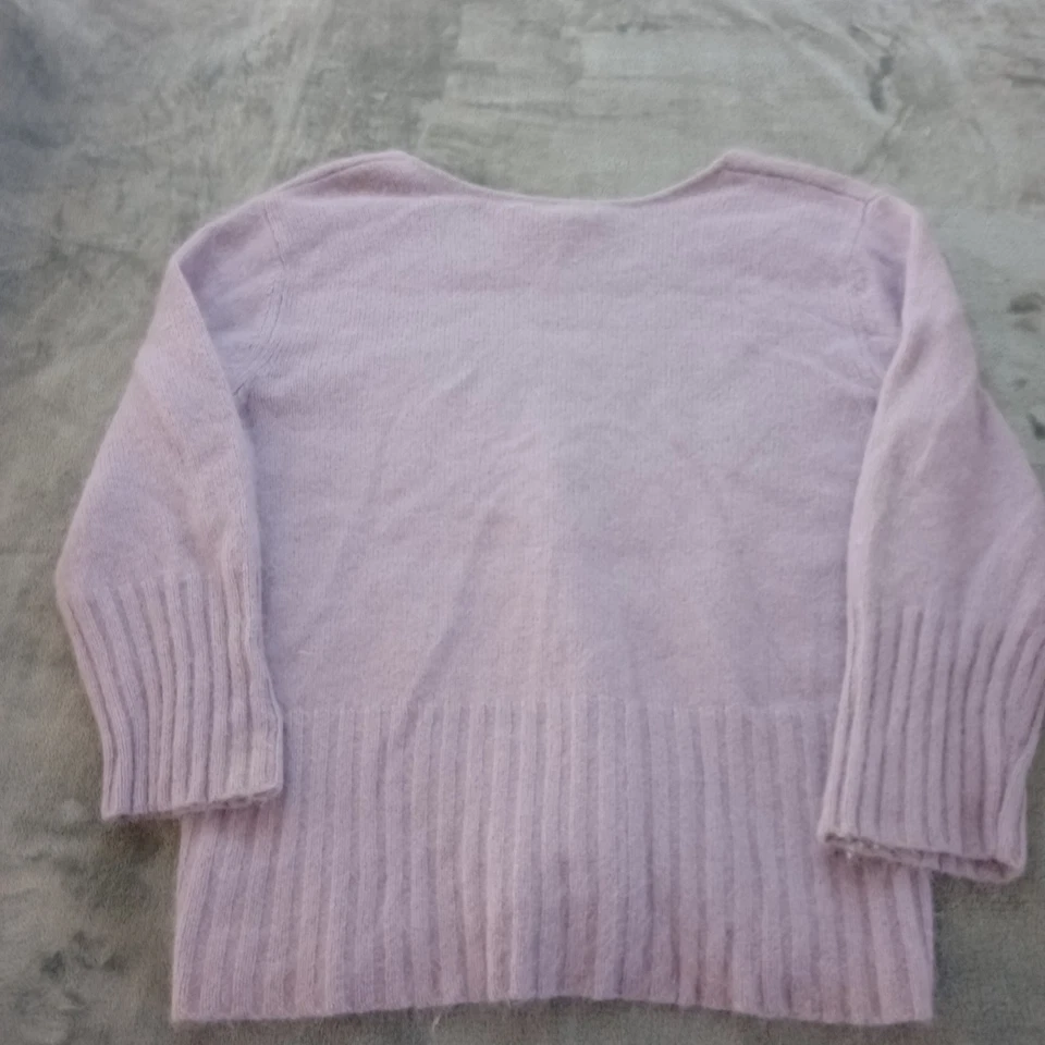 Suéter Apostrophe Mujer XL Rosa Angora Cabello de Conejo Cuello en V De Colección Suave Foto 3 de 4