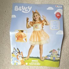 Disguise Bluey Bingo Costume Dress Complete Outfit w/ Headband 4-6X