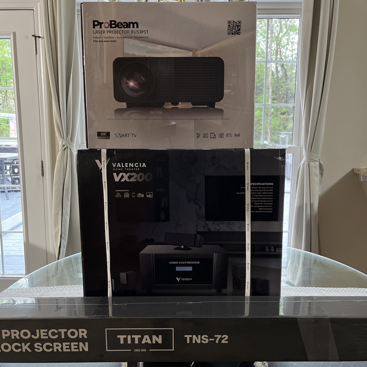 3 Piece Bundle 8K ProBeam Laser Projector , Titan TNS72