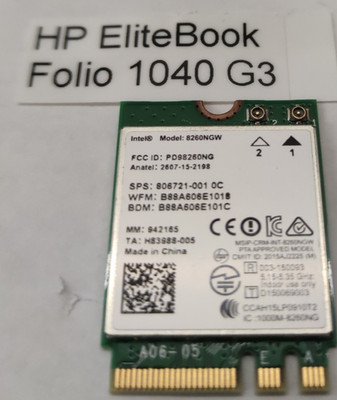 HP EliteBook Folio 1040 G3 WLAN Karte Wireless Lan