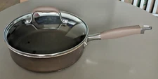 Anolon Advanced Home Hard Anodized 3 Qt. Saucepan Skillet w Lid Non Stick Bronze