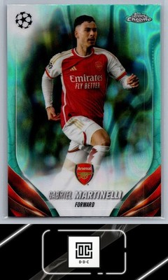 2023-24 Topps Chrome UEFA #23 Gabriel Martinelli Aqua Lava Refractor