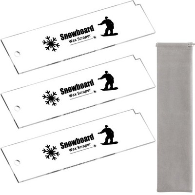 Anglekai 3+1 PCS Snowboard Wax Scraper, Ski 9x2.2 inch, White 