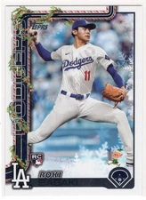 Roki Sasaki 2025 Topps Holiday Hidden Elf Variation RC HE-24 Los Angeles Dodgers