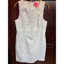 Lily Pulitzer Railee Shift Dress Resort White Floral Eyelet Size 10