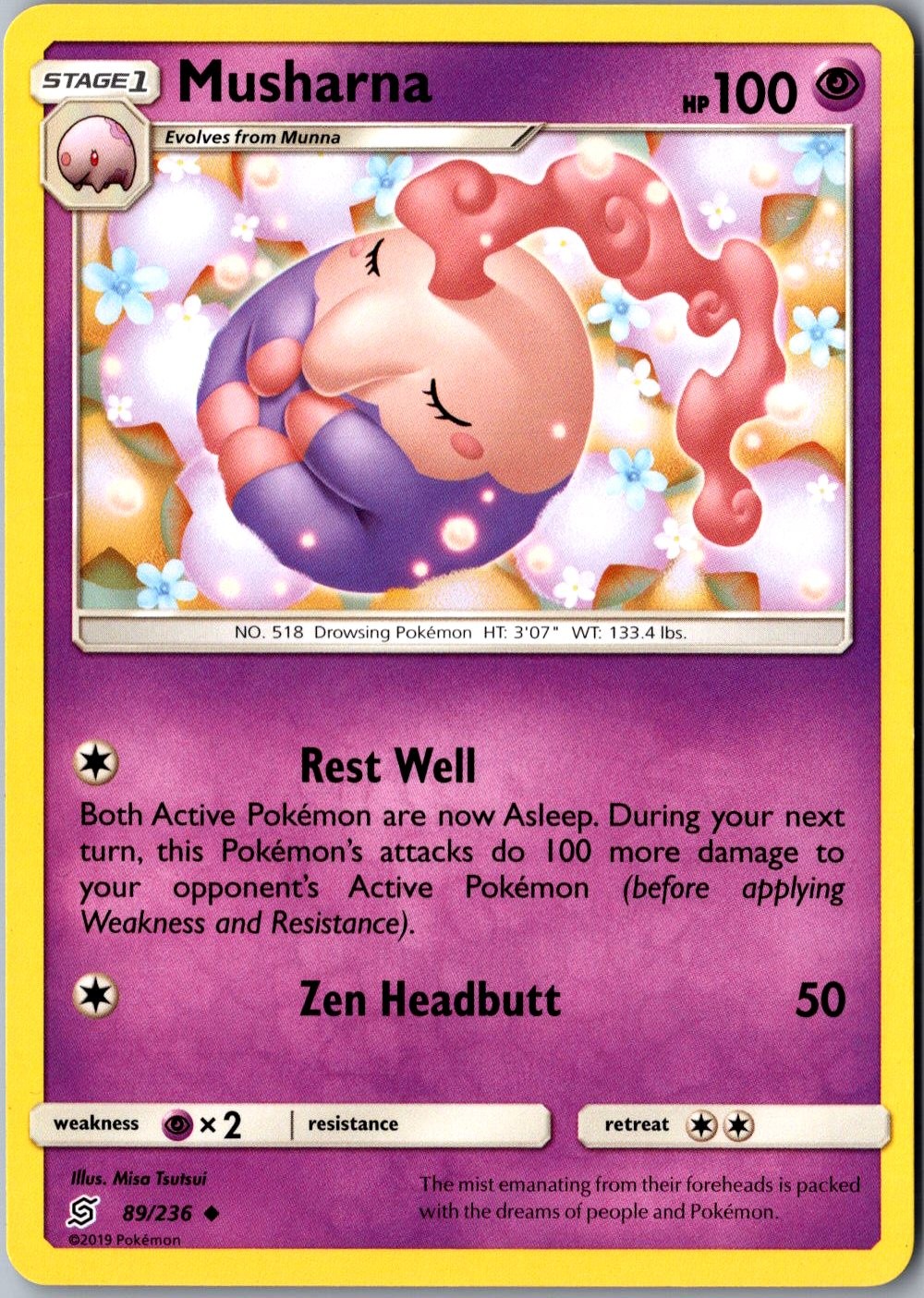 Musharna 89/236 Uncommon Unified Minds Lightly Played Pokemon Card TCG Single
