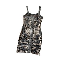 Womens Bodycon Dress Size Small Sexy Animal Print Brown Spaghetti Strap Stretch