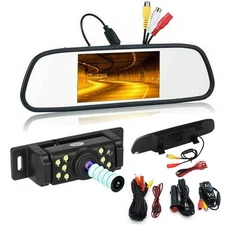 5inch Backup Camera Mirror Car Rear View Reverse Night Vision Parking System Kit