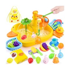 Play Sink with Running Water - Kitchen Kids Sink Toys with Fishing ... Fast Ship