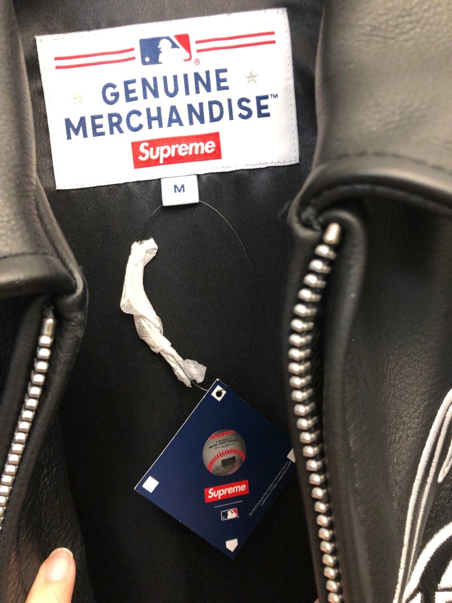 NWT Supreme New York Yankees Kanji Leather Varsity Jacket NWT Supreme New York Yankees Kanji Leather Varsity Jacket