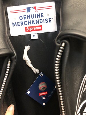 NWT Supreme New York Yankees Kanji Leather Varsity Jacket NWT Supreme New York Yankees Kanji Leather Varsity Jacket