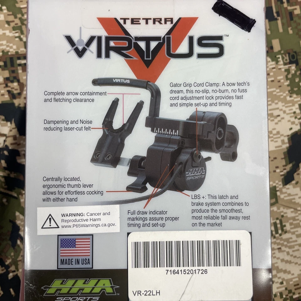 HHA Sports Tetra Virtus Premium Drop-Away Arrow Rest 22-LH - Image 4 of 4