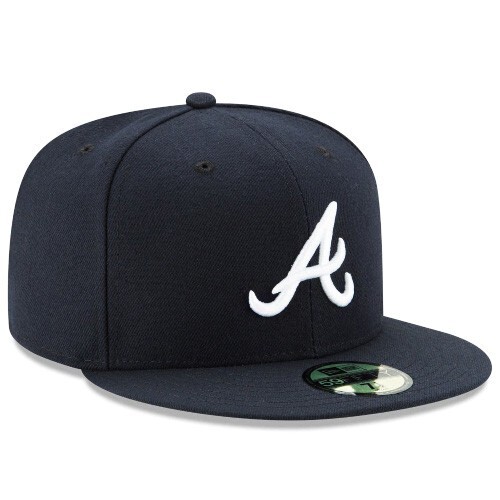 New Era Atlanta Braves 5950 Navy Fitted Hat MLB Youth Boys 2017 Cap Size 6 3/4 - Picture 4 of 7