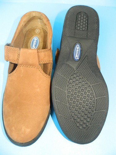 NUEVOS DR SCHOLLS Mujer Talla 6 Cuero Marrón Velcro Mocasín Informal Zapatos Cómodos - Imagen 7 de 7