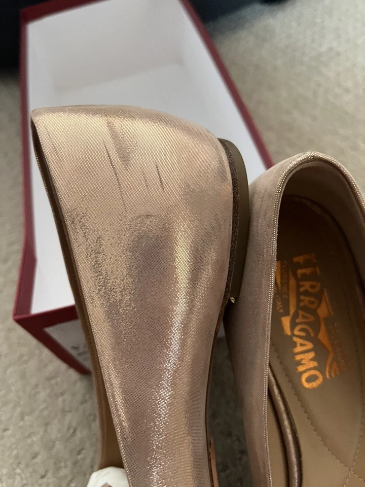 Auténticos planos de ballet Varina Salvatore Ferragamo ORO ROSA TALLA 7,5C Foto 4 de 4