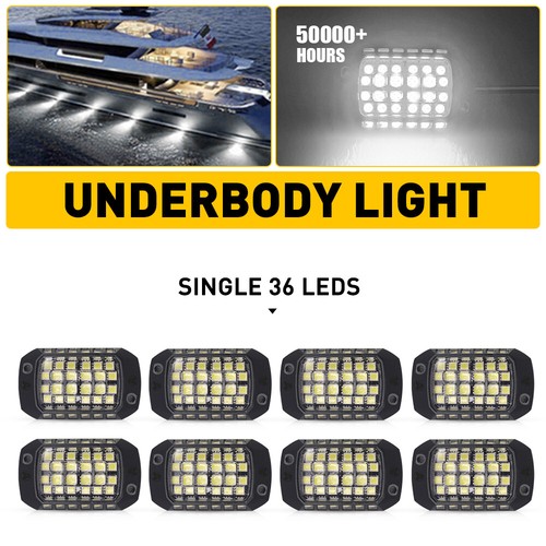 8X Pure White LED Rock Lights, Waterproof Underglow Underbody Lighting Kit EOA - Picture 14 of 22