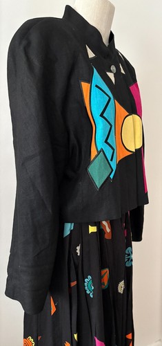 LAUREL by ESCADA VINTAGE 80'S LNEN JACKET AND CULOTTE SKIRT ~ 12 US ~ FAB RETRO - Picture 10 of 22