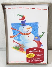 Hallmark Snowman Christmas Cards 15 Cards/Envelopes NOS