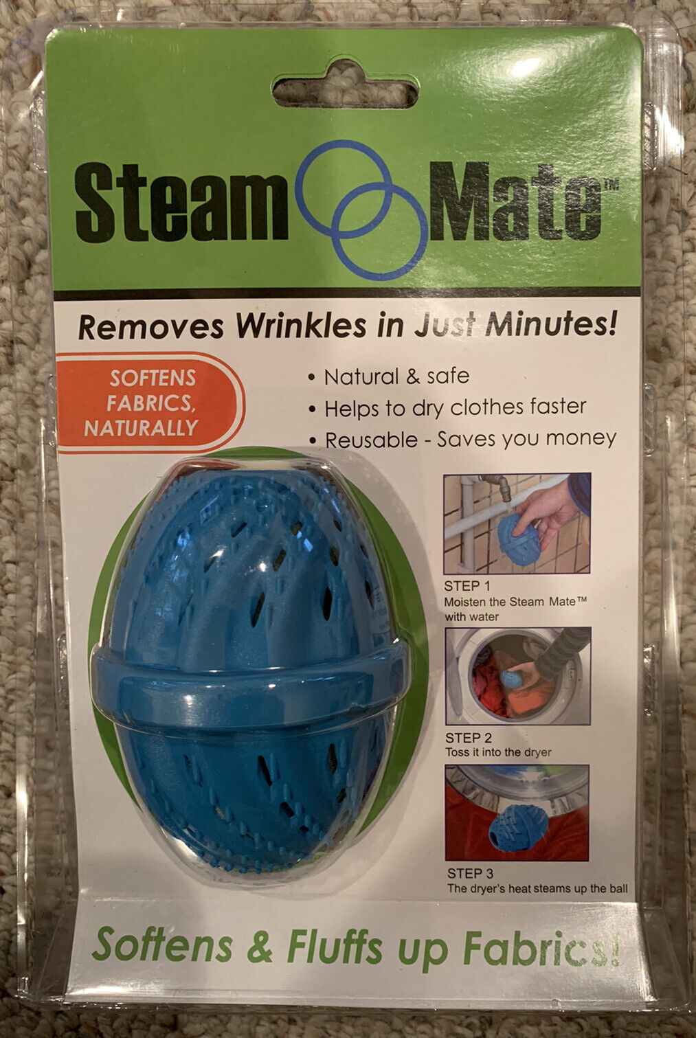 Steam Mate Dryer Steam Ball Wrinkle Remover New Sealed