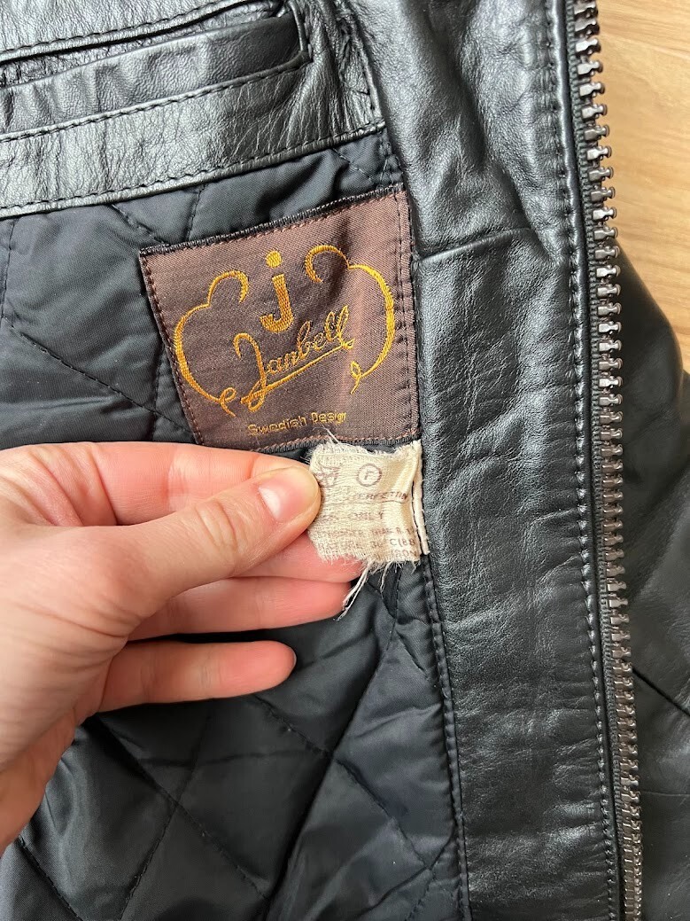 Original Rare Vintage 70s Janbell Swedish Design Leather Jacket
