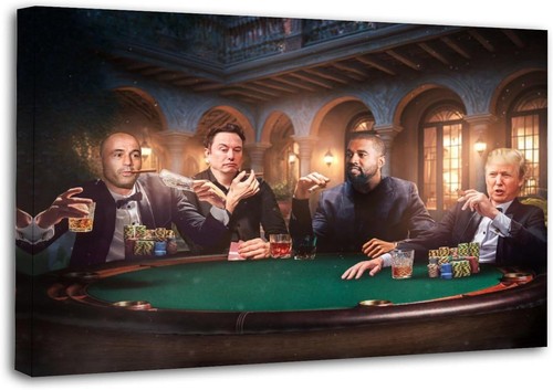 Andrew Tate Trump Musk Gambling Table Canvas Prints Home Decor Wall Art Poster - 第 19/54 張圖片