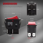 2X Red Light Illuminated 4 Pin DPST ON/OFF Snap in Rocker Switch 20A 16A 250V AC