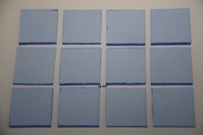 1814.30 - 12 -1" x 1" SAPPHIRE BLUE TINT BULLSEYE 3mm THICK GLASS 90 COE