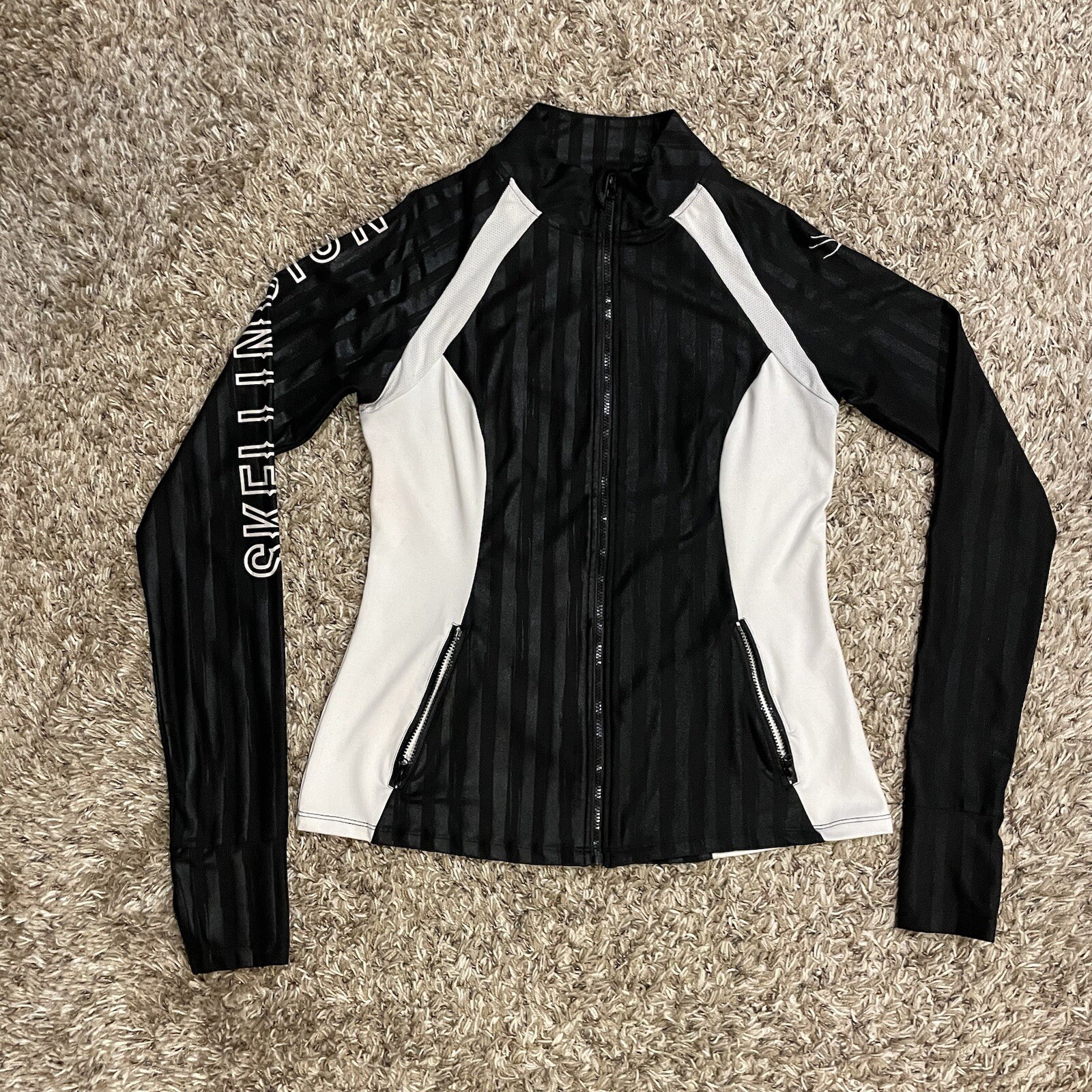 Pesadilla Antes De Navidad Jack Skellington Cremallera Negra Chaqueta de Pista Niñas L