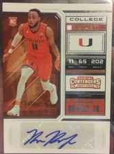Bruce Brown Jr Miami Hurricanes Basketball Panini Autograph Rookie Card Nuggets