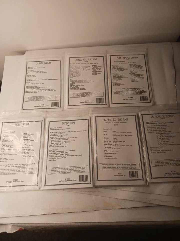 Lot of 7 Indygo Junction Doll 17" 18" 19" Clothes Sewing Patterns - Image 2 of 4