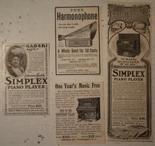 ZOBO HARMONOPHONE HARMONICA PIANO ORGAN Simplex Player Gadski OLD   1902 ADS