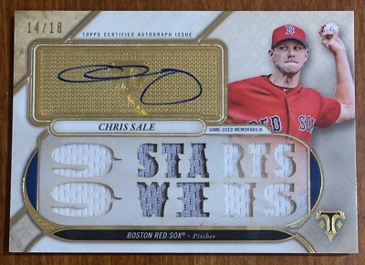 Chris SALE 2017 Topps Triple Threads Jersey Relic AUTO #TTAR-CSA1 14/18