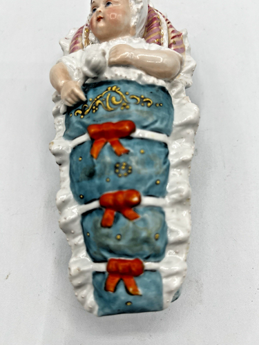 Victorian Conta & Boehme German Porcelain Large Trinket Box-Baby Boy In Blue - 第 13/18 張圖片