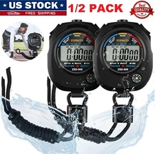 2× Multi-Function Digital Sports Stopwatch Timer Large Display Odometer Watch US