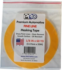 PRO Tapes Premium Automotive FINE LINE Masking Tape 1/8 IN x 60 YDS on 3" Core