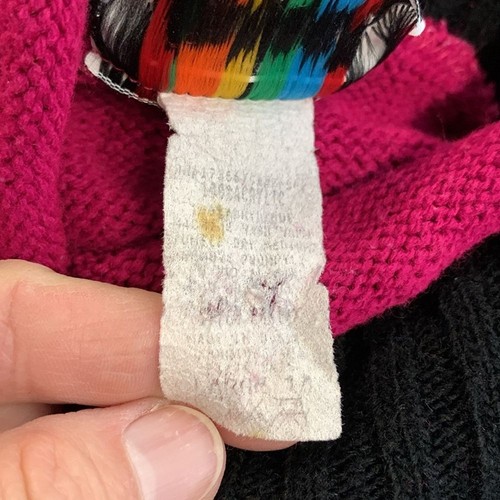 Vintage 80s Jet Set Colorful Geo Stained Glass Print Acrylic Rollneck Sweater L - Picture 8 of 10