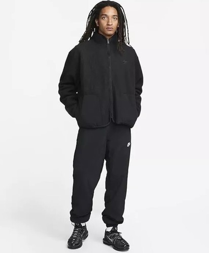 Nike LARGE Winterized Sherpa Fleece Jacket Men's Black Brand New FB8386-010 - Picture 1 of 6