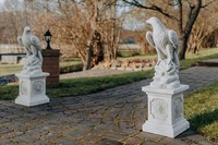 Steinadler Set Adler Auf Sockel Steinfigur 98 Cm 170 Kg WeißBeton Frostsicher