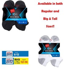 Hanes Men's X-Temp Comfort Cool NO-SHOW Socks: Cushion Sport Work Big Tall Lot