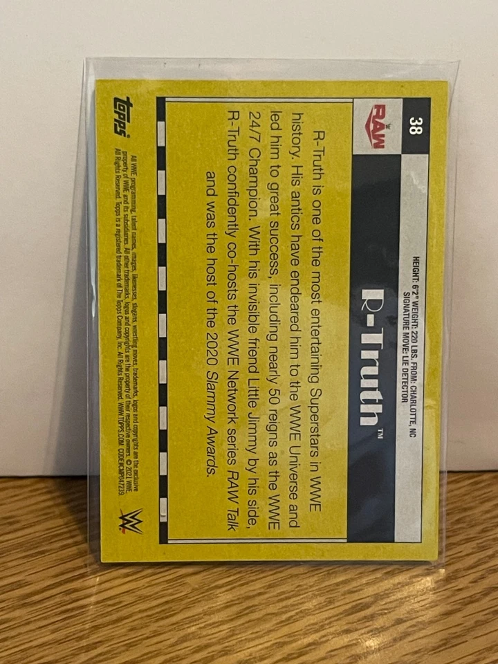 2021 Topps Heritage WWE RAW - #38 R-TRUTH - Image 2 of 2