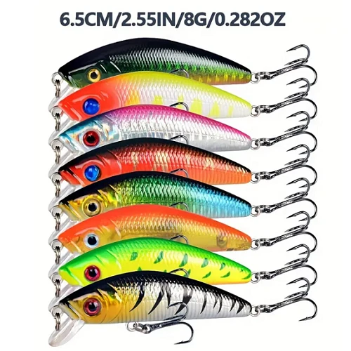 56pcs/set Lot Mixed Bionic Fishing Lures Minnow Hard Artificial Bait Crankbait - Image 4 of 4